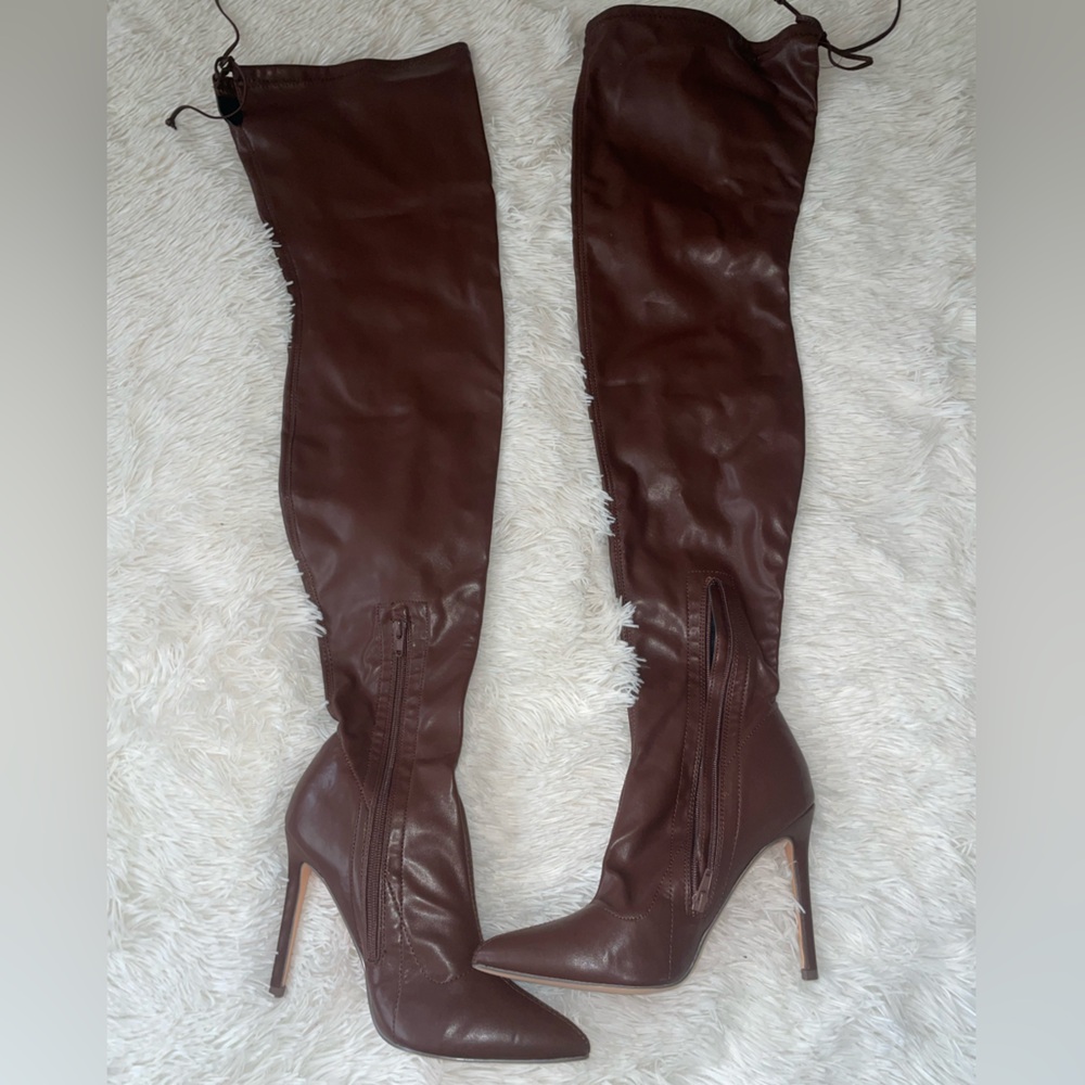 Brown Over The Knee High Boots